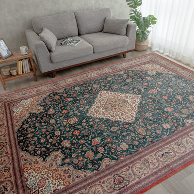 ペルシャ手織り絨毯　シルク　ラグ　クム　200×300cm