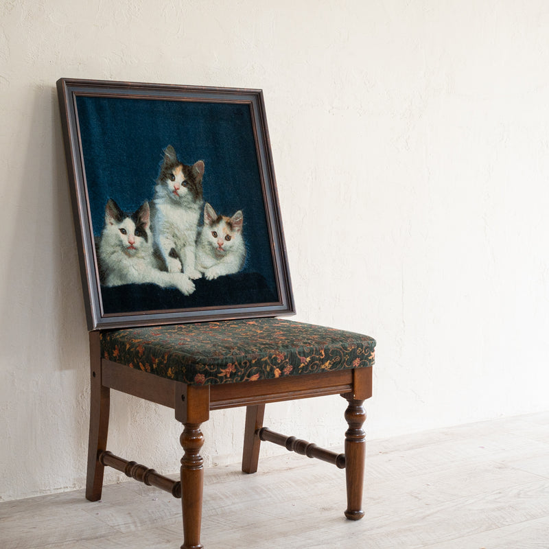 ペルシャ手織り絨毯　ウール＆シルク　ピクチャー　タブリーズ　額縁53×56cm