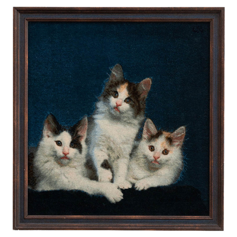 ペルシャ手織り絨毯　ウール＆シルク　ピクチャー　タブリーズ　額縁53×56cm
