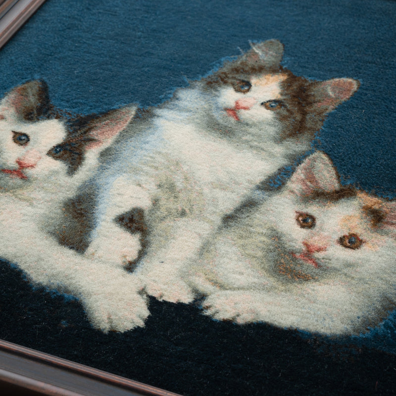 ペルシャ手織り絨毯　ウール＆シルク　ピクチャー　タブリーズ　額縁53×56cm
