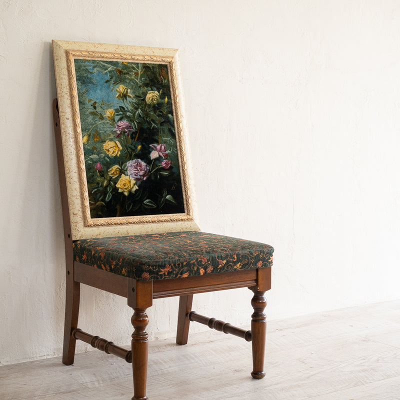 ペルシャ手織り絨毯　ウール＆シルク　ピクチャー　タブリーズ　額縁47×62cm