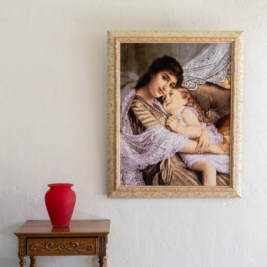 ペルシャ手織り絨毯 ウール＆シルク ピクチャー タブリーズ 額縁64