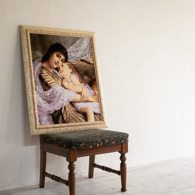 ペルシャ手織り絨毯　ウール＆シルク　ピクチャー　タブリーズ　額縁64×79cm