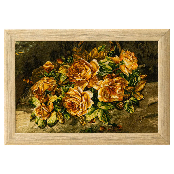 ペルシャ手織り絨毯 ウール＆シルク ピクチャー タブリーズ 額縁51