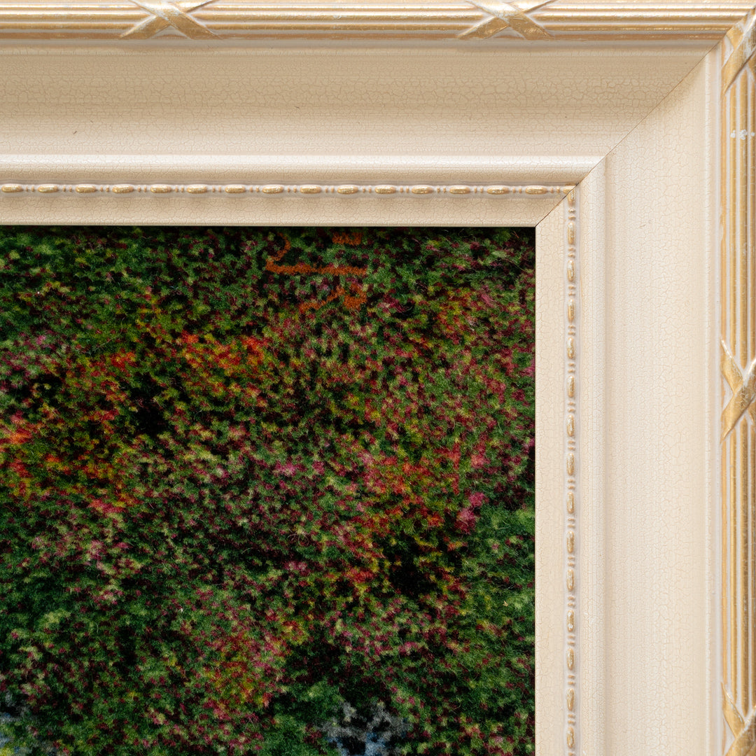 ペルシャ手織り絨毯 ウール＆シルク ピクチャー タブリーズ 額縁52