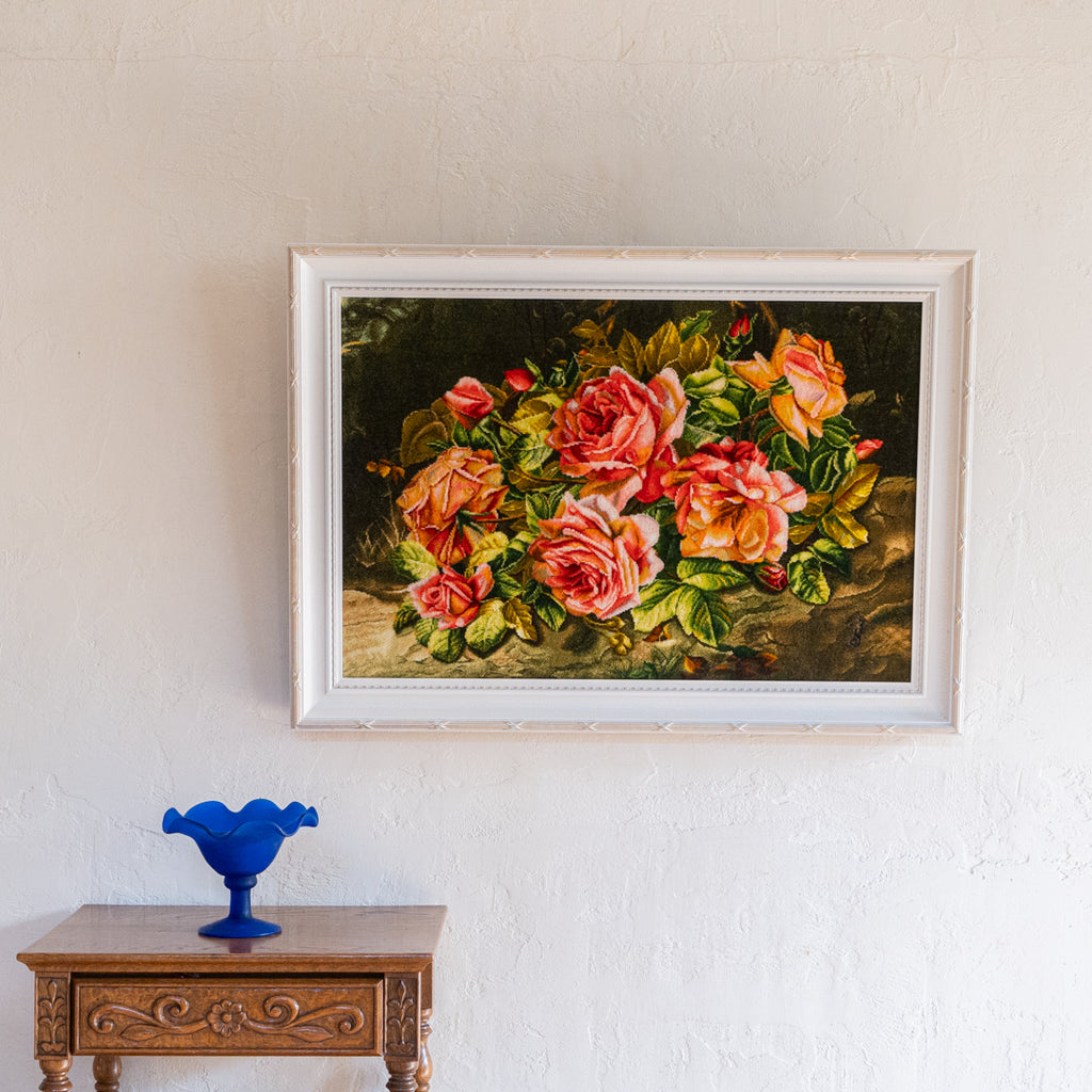 ペルシャ手織り絨毯 ウール＆シルク ピクチャー タブリーズ 額縁52