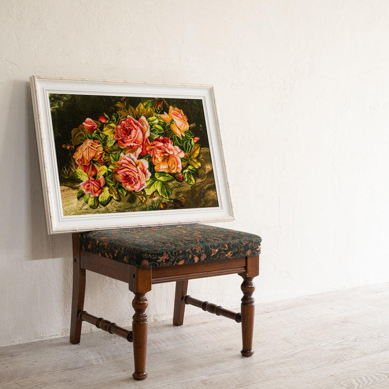 ペルシャ手織り絨毯　ウール＆シルク　ピクチャー　タブリーズ　額縁52×72cm