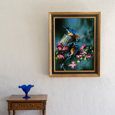 ペルシャ手織り絨毯　ウール＆シルク　ピクチャー　タブリーズ　額縁56×70cm