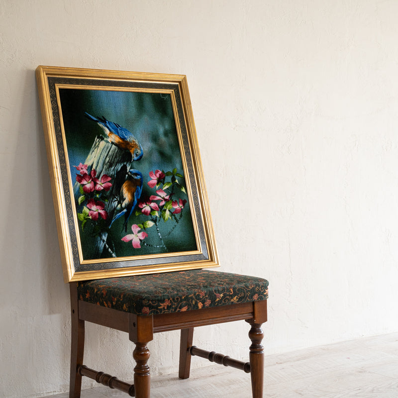 ペルシャ手織り絨毯　ウール＆シルク　ピクチャー　タブリーズ　額縁56×70cm