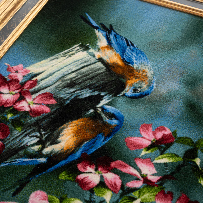 ペルシャ手織り絨毯　ウール＆シルク　ピクチャー　タブリーズ　額縁56×70cm