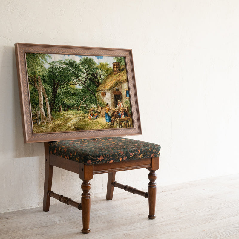 ペルシャ手織り絨毯　ウール＆シルク　ピクチャー　タブリーズ　額縁53×74cm