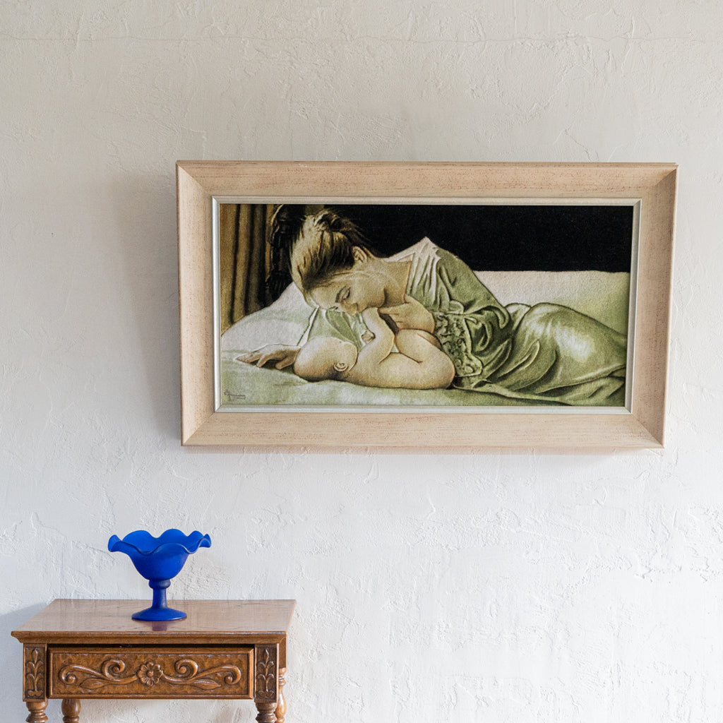 ペルシャ手織り絨毯 ウール＆シルク ピクチャー タブリーズ 額縁46