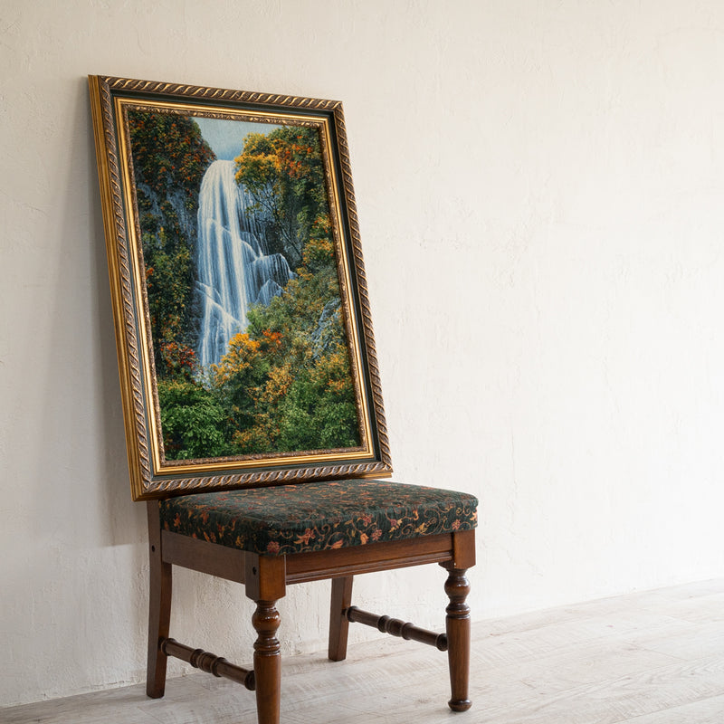 ペルシャ手織り絨毯　ウール＆シルク　ピクチャー　タブリーズ　額縁58×83cm