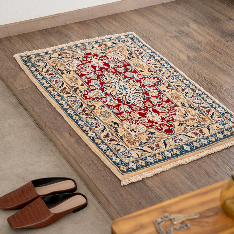 ペルシャ手織り絨毯　ウール　玄関マット　ナイン　60×98cm OUTLET