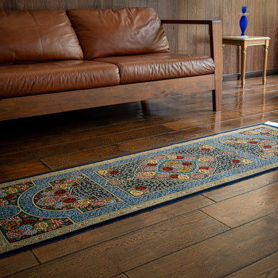 ペルシャ手織り絨毯　シルク　ランナー　クム　49×165cm