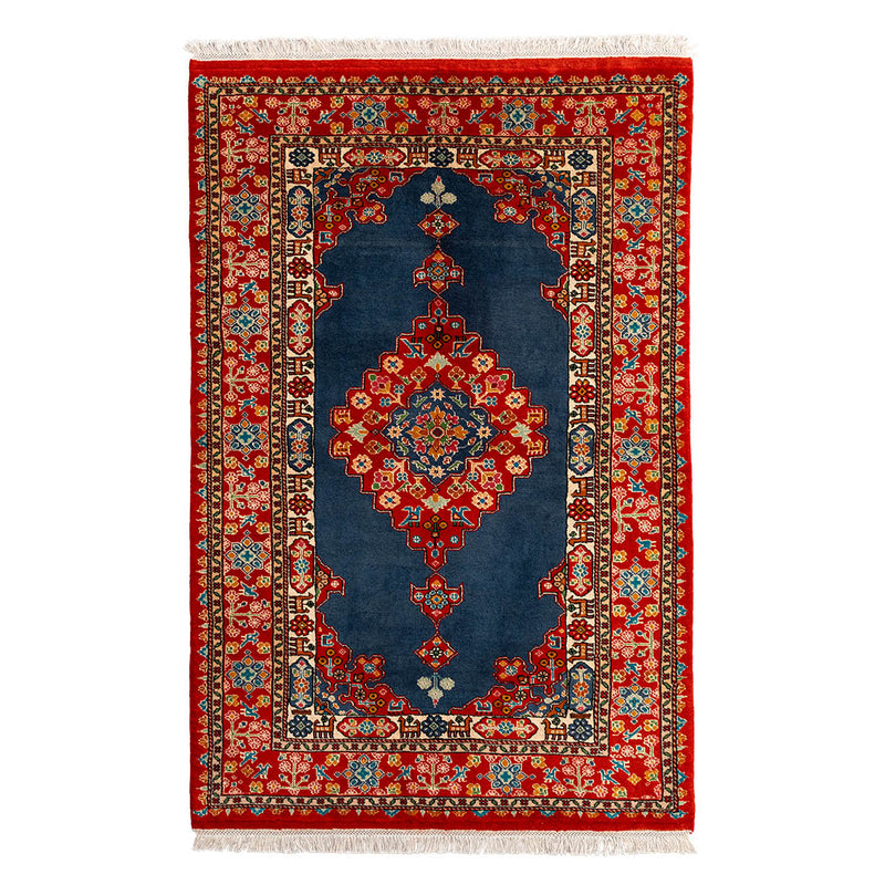 ペルシャ手織り絨毯　ウール＆シルク　ラグ　シーラーズ　115×177cm