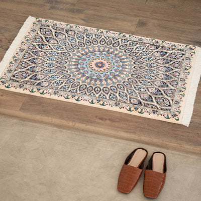 ペルシャ手織り絨毯　ウール　玄関マット　ナイン　62×94cm