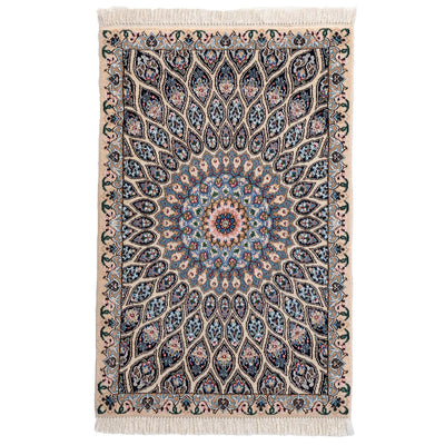 ペルシャ手織り絨毯　ウール　玄関マット　ナイン　62×94cm