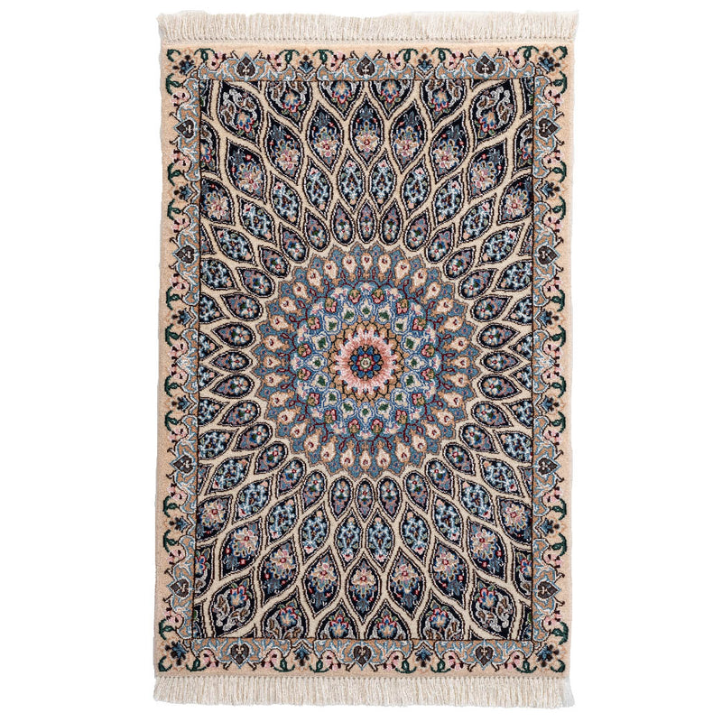 ペルシャ手織り絨毯　ウール　玄関マット　ナイン　62×94cm