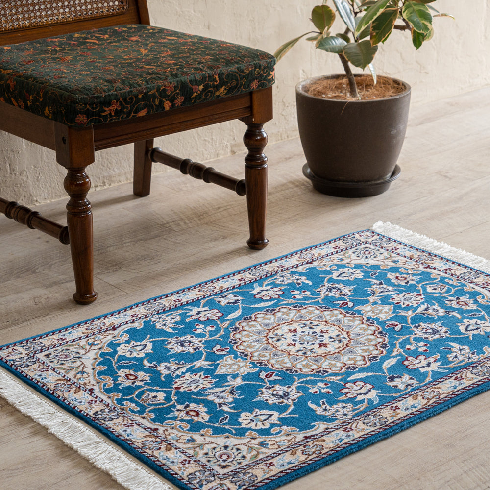 ペルシャ絨毯（手織り） 玄関マットMサイズ (約60×90cm