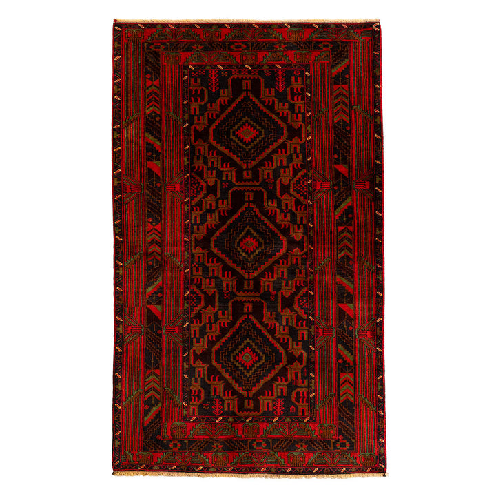 ペルシャ絨毯 バルーチ 手織り 185x122ウール Persia Baluch ペルシャ手織り絨毯 ウール ラグ バルーチ 120×196cm OUTLET