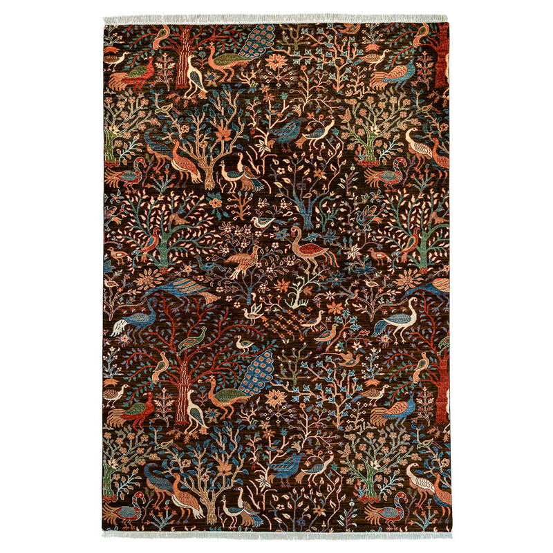アフガン手織り絨毯　ウール　ラグ　ソルタンアバード　204×295cm