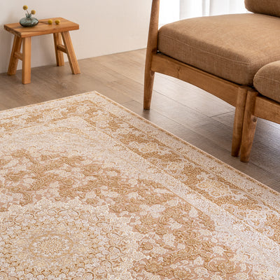 シャディ柄　ヴィンテージネスカフェ色　ペルシャ絨毯（機械織）　ラグサイズ　150×200cm