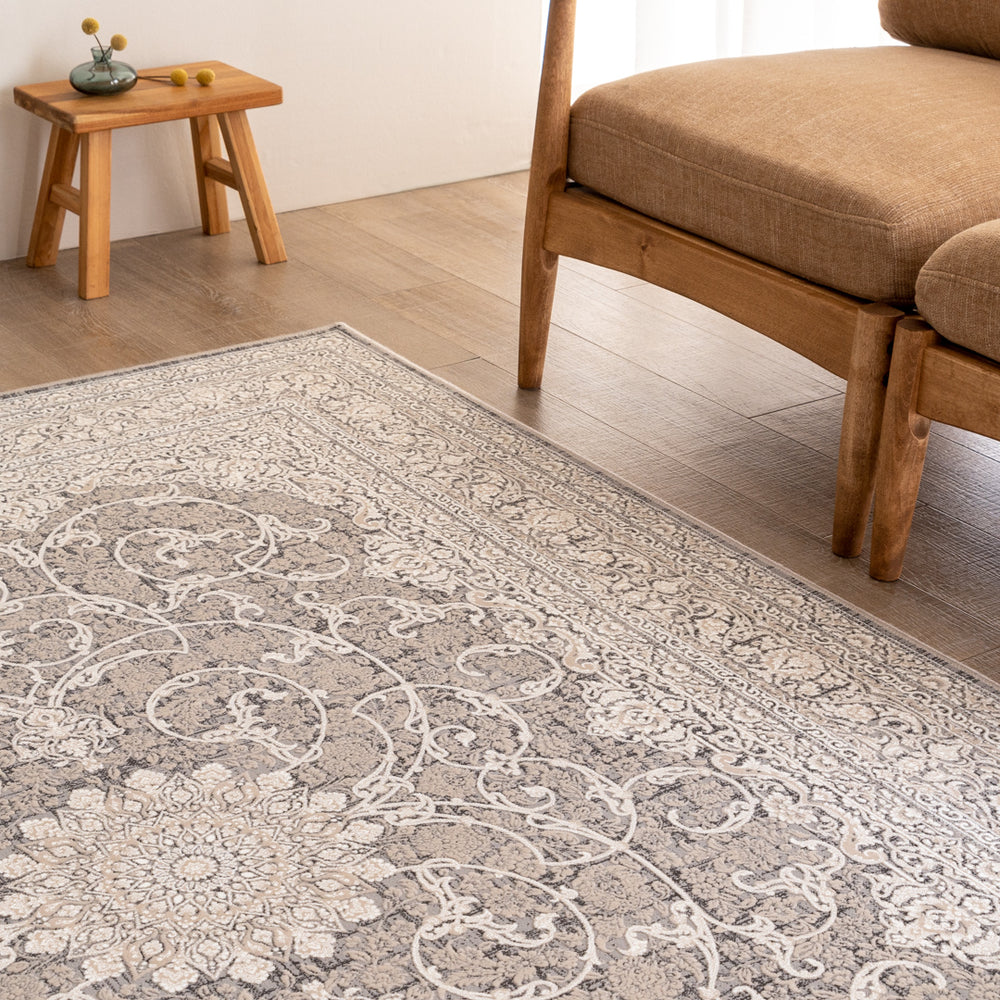 バンブーシルク絨毯ベージュ色150×220cm