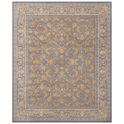 バーラン柄　ゴールデングレー色　ペルシャ絨毯（機械織）　ラグサイズ　200×250cm