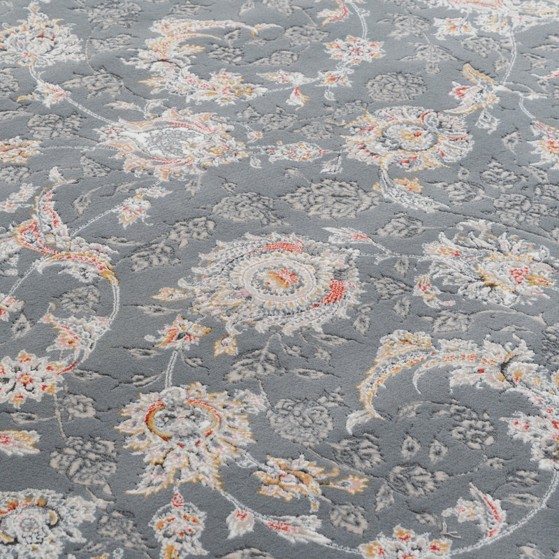 バーラン柄　シルバーグレー色　ペルシャ絨毯（機械織）　ラグサイズ　200×250cm