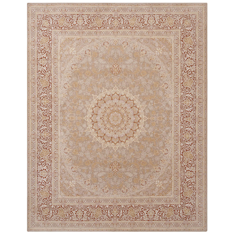 シャディ柄　ヴィンテージアイボリー色　ペルシャ絨毯（機械織）　ラグサイズ　200×250cm