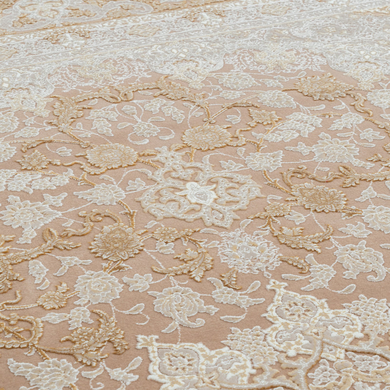 シャディ柄　ヴィンテージネスカフェ色　ペルシャ絨毯（機械織）　ラグサイズ　200×250cm
