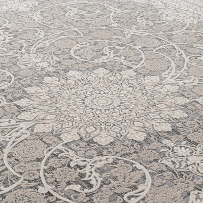 ヤルダー柄　グレー色　ペルシャ絨毯（機械織）　ラグサイズ　200×250cm