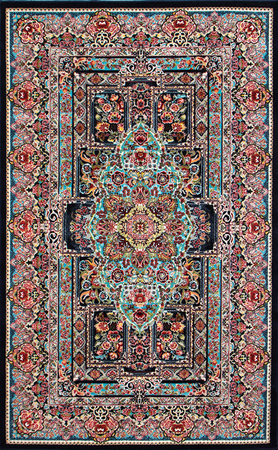 ペルシャ絨毯（機械織）　トュウバ柄　ブルー色　75×120cm