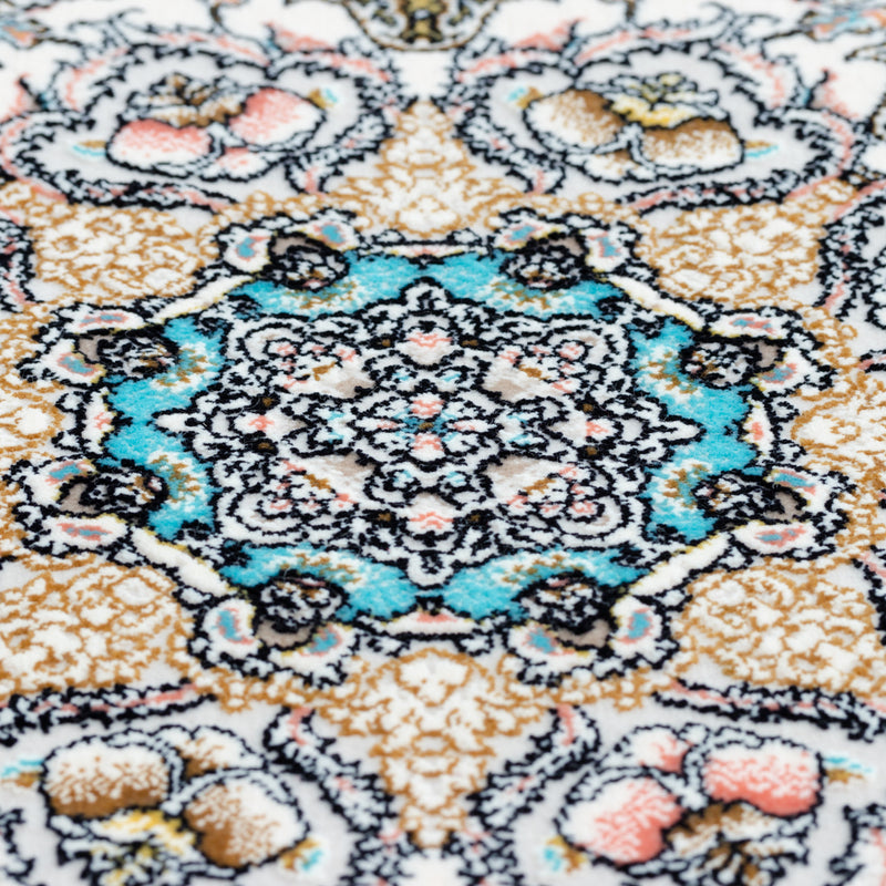 ペルシャ絨毯（機械織）　スーザン柄　ブルー色　75×120cm
