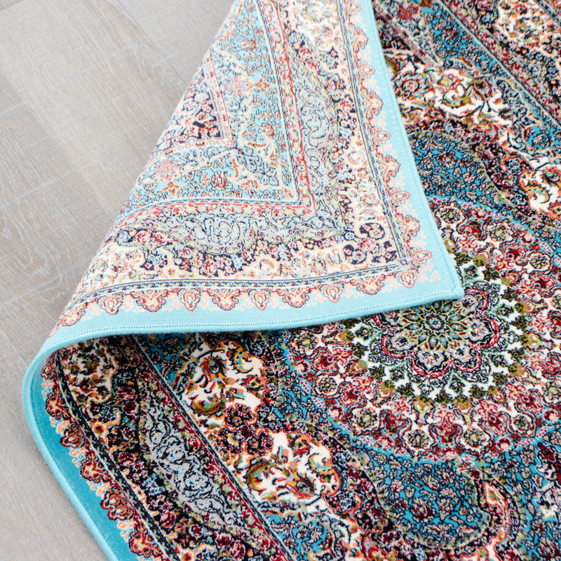 ペルシャ絨毯（機械織）　サーラール柄　ブルー色　75×120cm