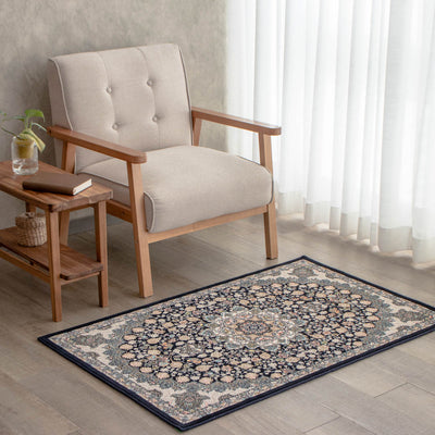 ペルシャ絨毯（機械織）　スーザン柄　コン色　75×120cm