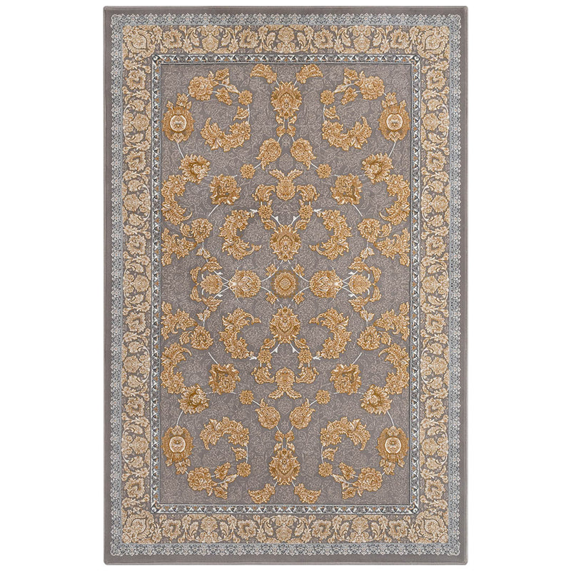 ペルシャ絨毯（機械織）　バーラン柄　ゴールデングレー色　100×150cm　ラグサイズ