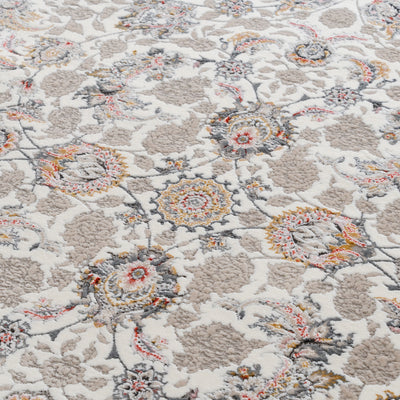 ペルシャ絨毯（機械織）　バーラン柄　スノウベージュ色　100×150cm　ラグサイズ