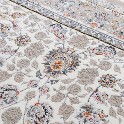 ペルシャ絨毯（機械織）　バーラン柄　スノウベージュ色　100×150cm　ラグサイズ