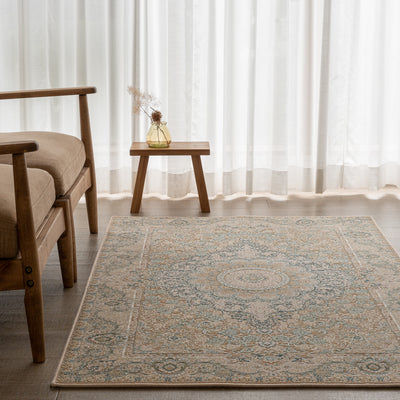 ペルシャ絨毯（機械織）　タラネ柄　ネスカフェ色　100×150cm　ラグサイズ
