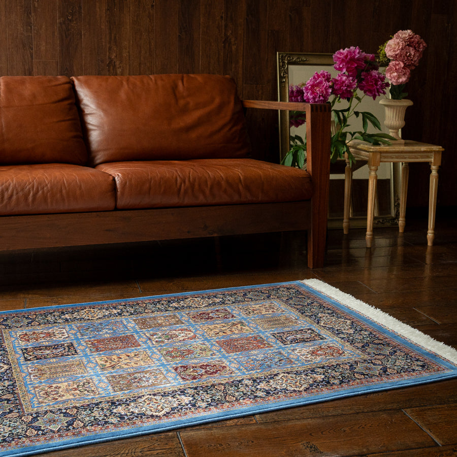 バンブーシルク絨毯　ベージュ色　150×220cm バンブーシルク ラグサイズ (100×150cm) – Persiadirect