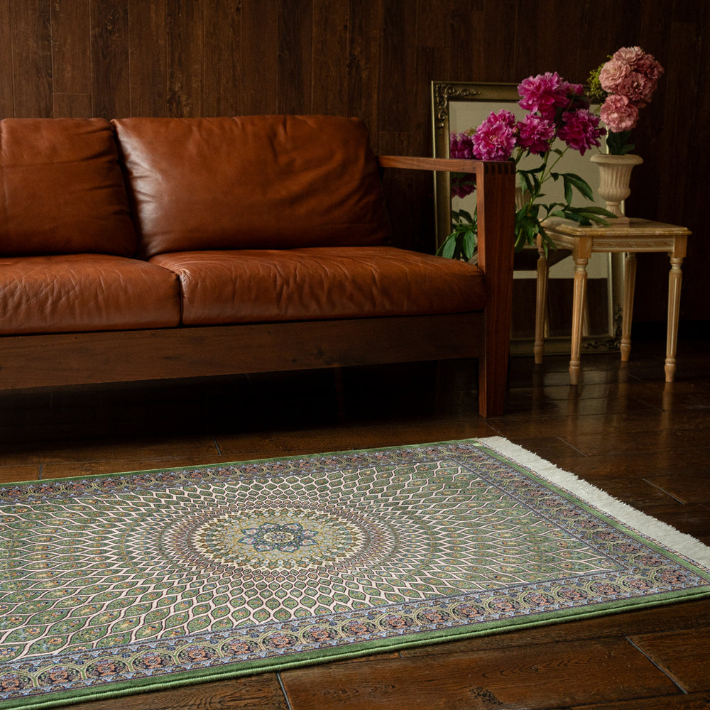 バンブーシルク絨毯　ワインレッド色　200×300cm バンブーシルク リビング・ラグサイズ (200×300cm) – Persiadirect