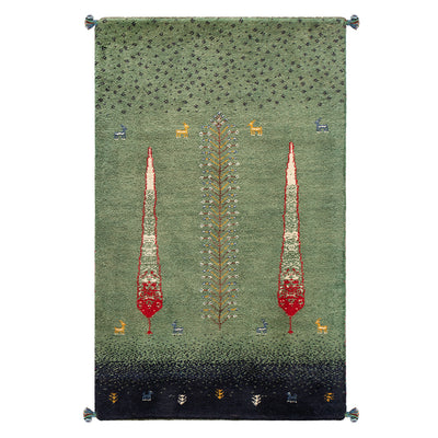 ギャッベ　ペルシャ手織り絨毯　ラグ　82×132cm