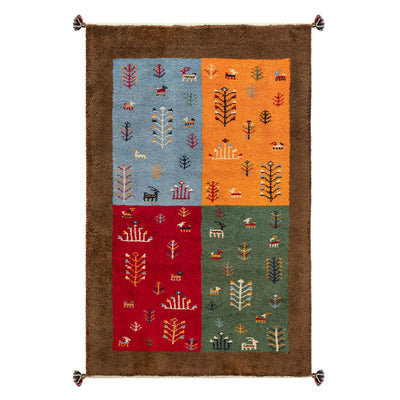 ギャッベ　ペルシャ手織り絨毯　ラグ　78×123cm