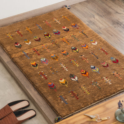ギャッベ　ペルシャ手織り絨毯　ラグ　80×120cm