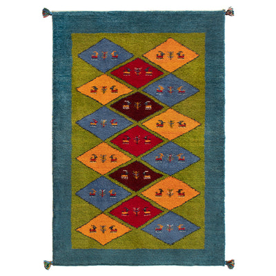 ギャッベ　ペルシャ手織り絨毯　ラグ　81×121cm