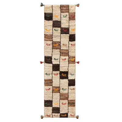 ギャッベ　ペルシャ手織り絨毯　ランナー（細長い）　41×146cm