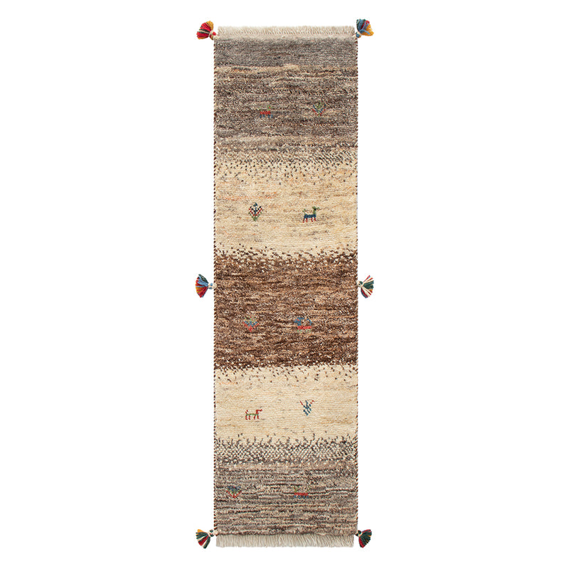ギャッベ　ペルシャ手織り絨毯　ランナー（細長い）　38×132cm