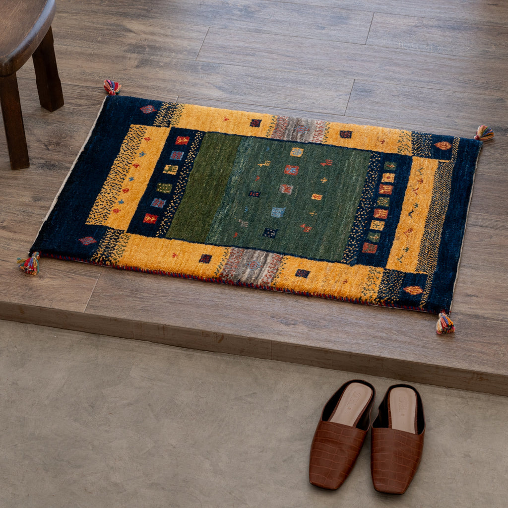 ペルシャギャッベ (ギャベ) 玄関マット No:3309 G1339 ペルシャ手織り